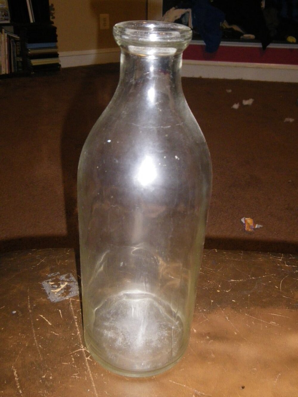 Vintage Large Thick Glass Milk Bottle Style Vase Bottle Rustic Country Décor